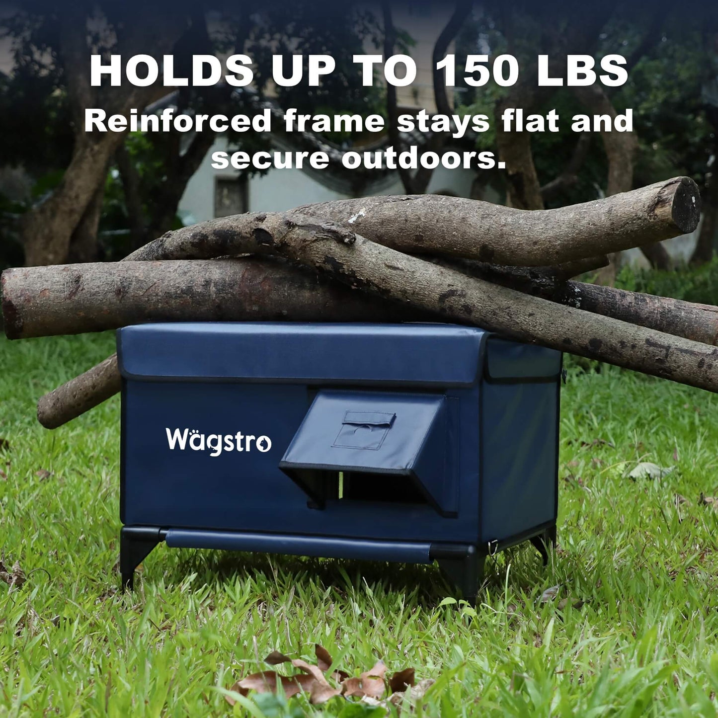 ArcticGuard Outdoor Heated Cat House – navy blue