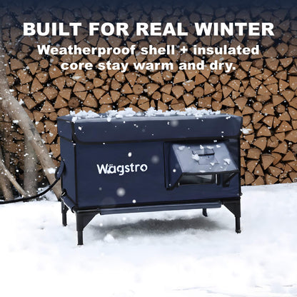 ArcticGuard Outdoor Heated Cat House – navy blue