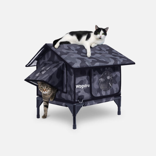 RoofHaus Outdoor Heated Cat House — Night Camo