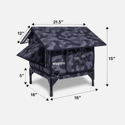 RoofHaus Outdoor Heated Cat House — Night Camo