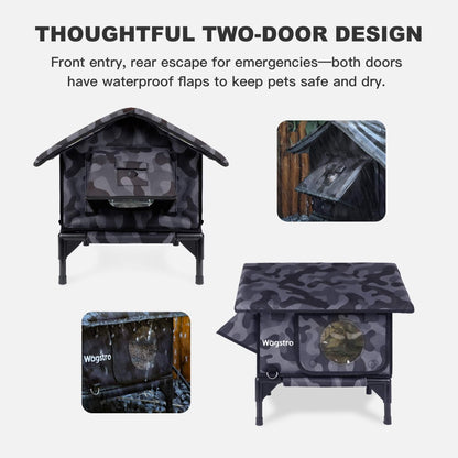 RoofHaus Outdoor Heated Cat House — Night Camo