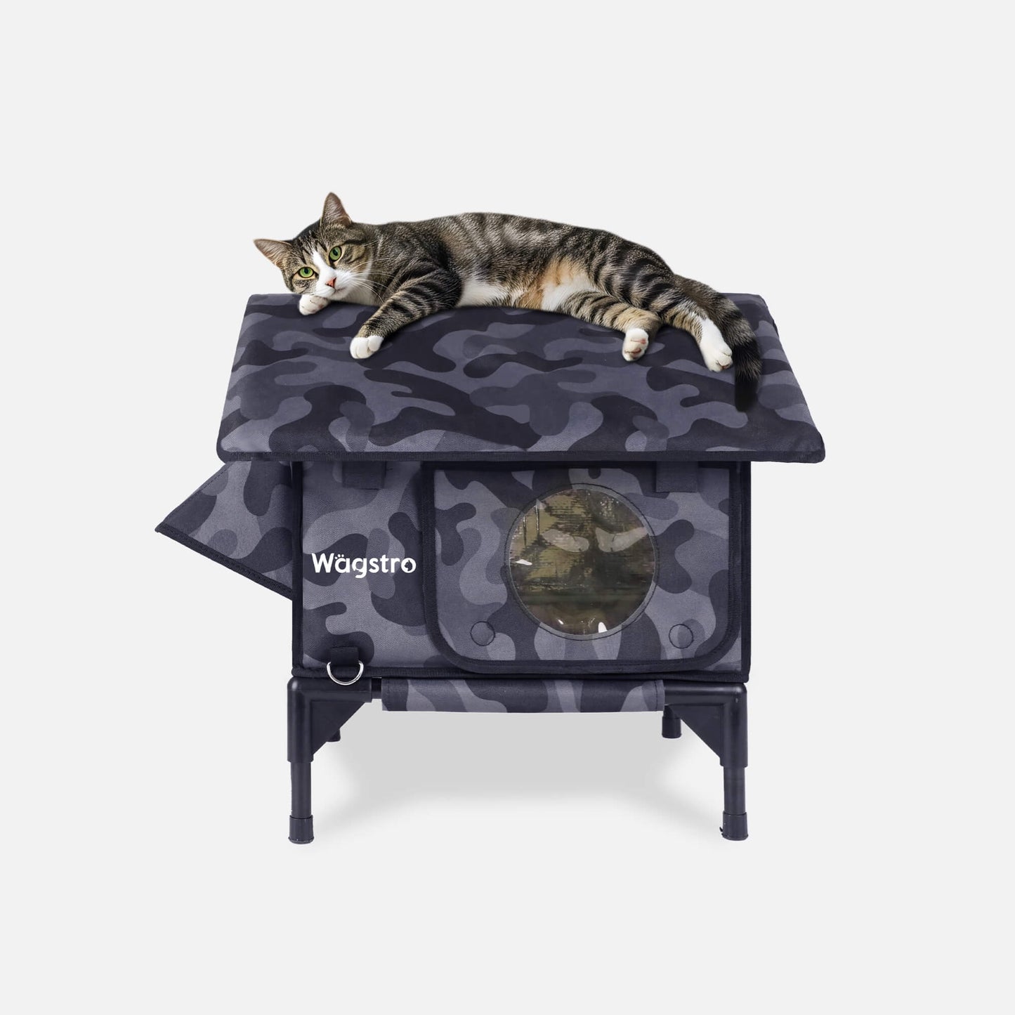 RoofHaus Outdoor Heated Cat House — Night Camo