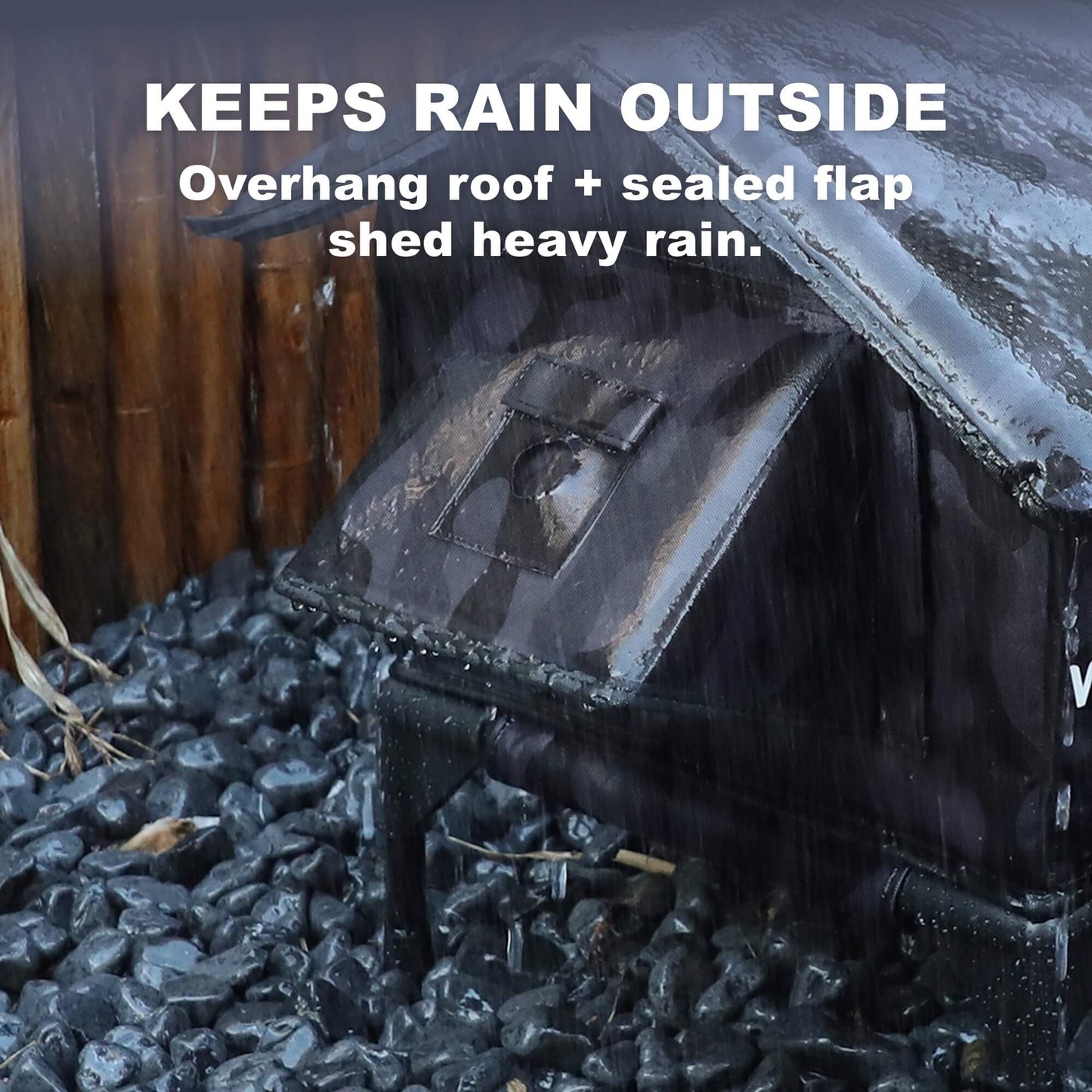 RoofHaus Outdoor Heated Cat House — Night Camo