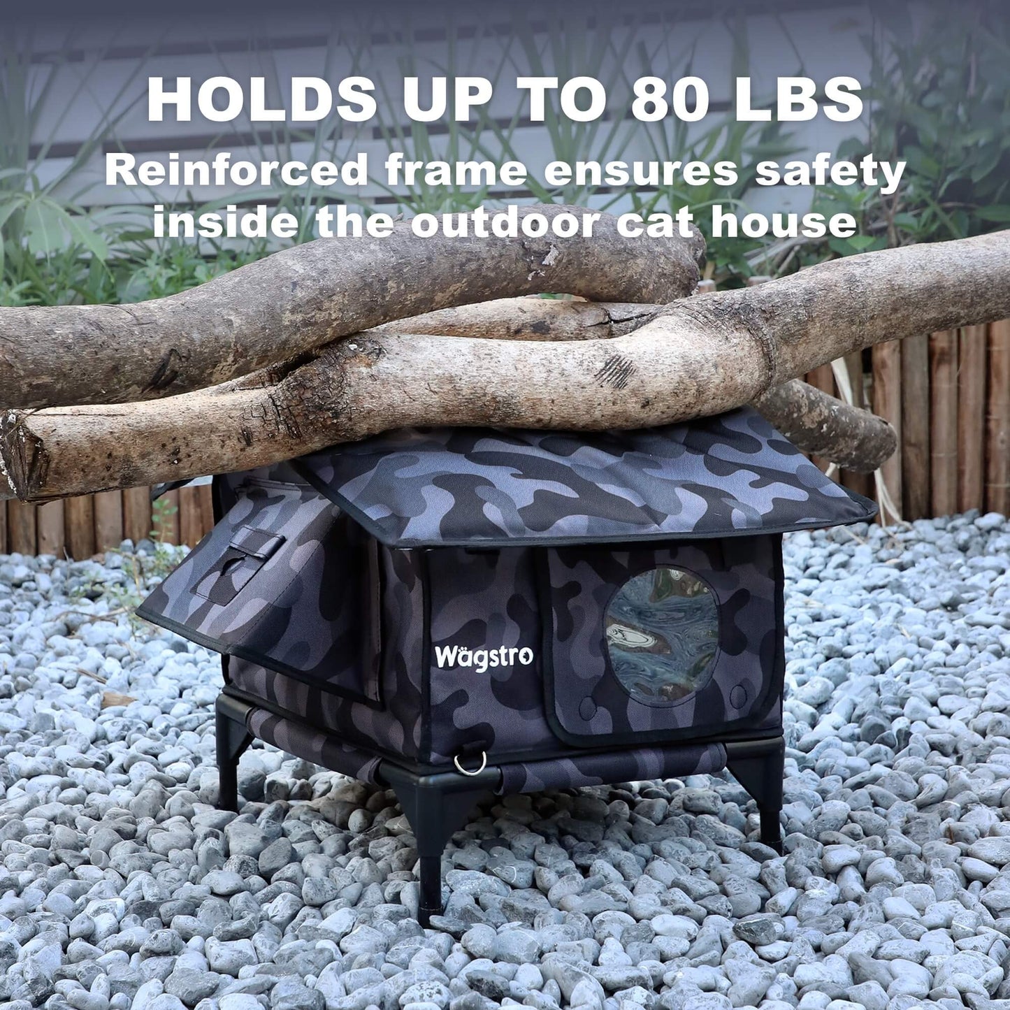 RoofHaus Outdoor Heated Cat House — Night Camo