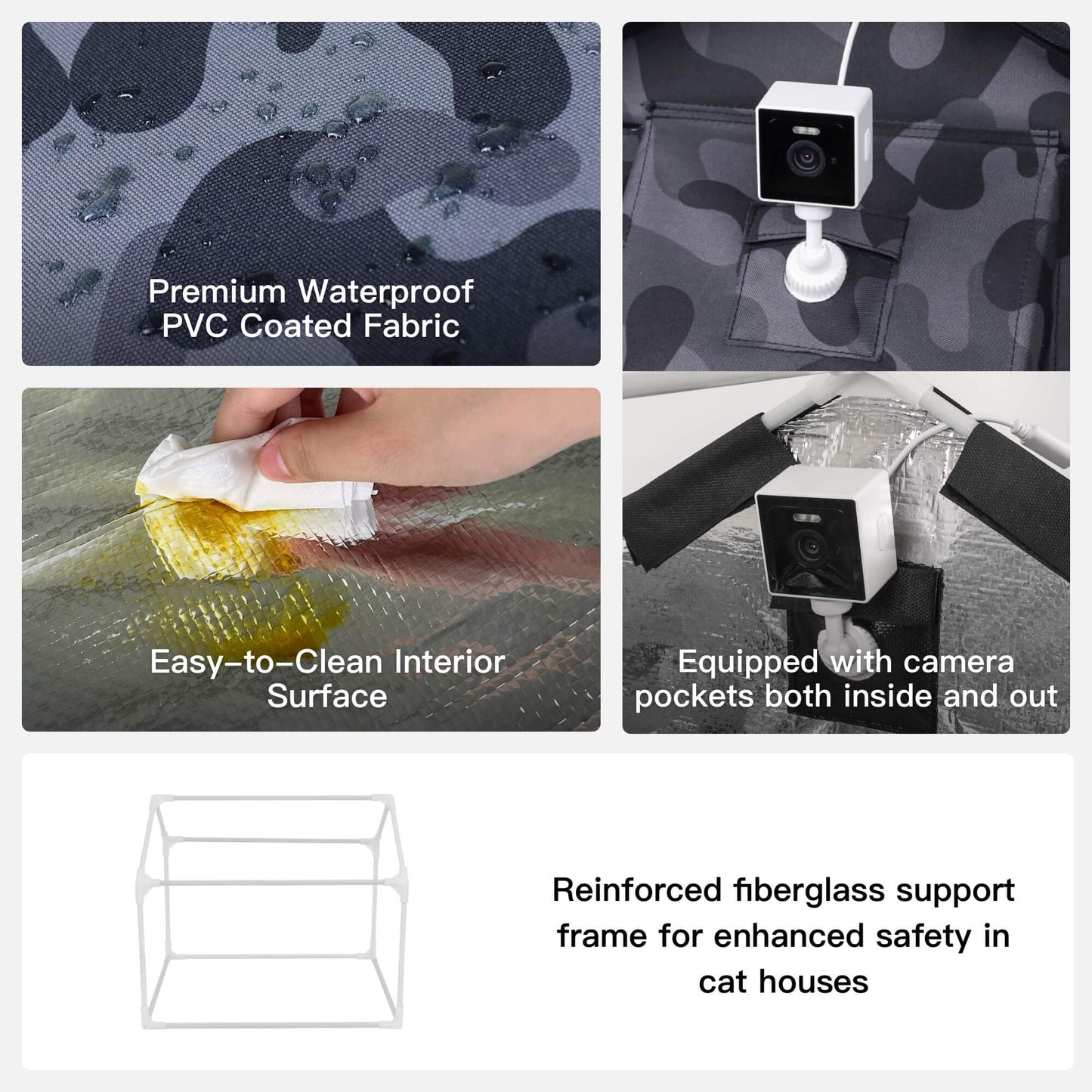 RoofHaus Outdoor Heated Cat House — Night Camo