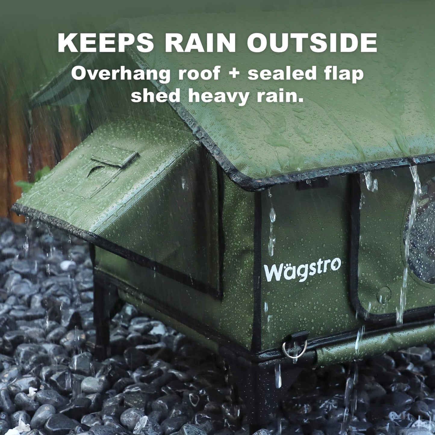 RoofHaus Outdoor Heated Cat House — olive green