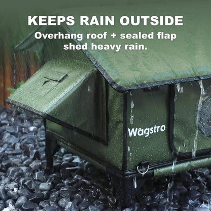 RoofHaus Outdoor Heated Cat House — olive green