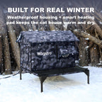 RoofHaus XL Outdoor Heated Cat House with Porch – Final Sale