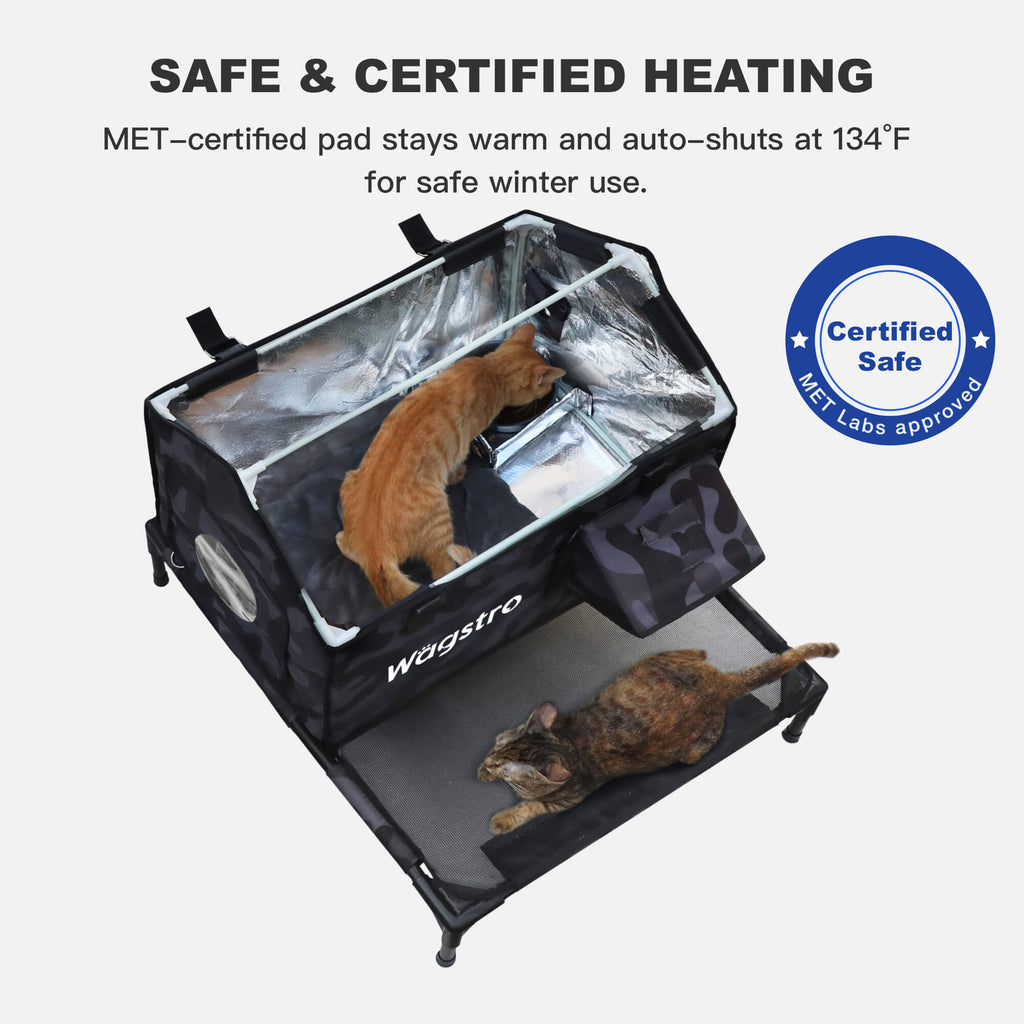 RoofHaus XL Outdoor Heated Cat House with Porch – Final Sale