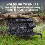 RoofHaus XL Outdoor Heated Cat House with Porch – Final Sale