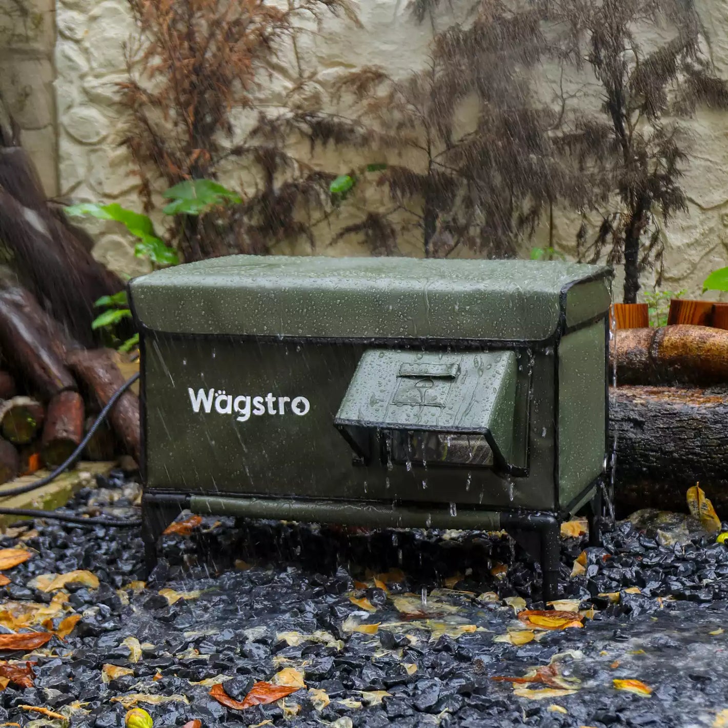 Wagstro weatherproof outdoor cat shelter designed to keep cats safe and dry in heavy rain